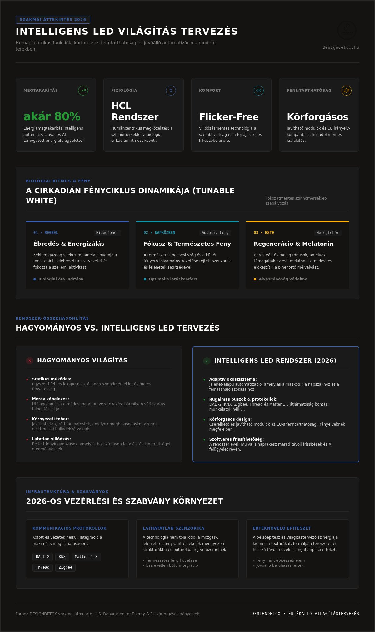 Intelligens LED világítás tervezés 2026: Trendek, technológia és fenntarthatóság